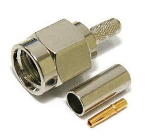 SMA Plug Crimp Reverse Polarity RG174 Gold